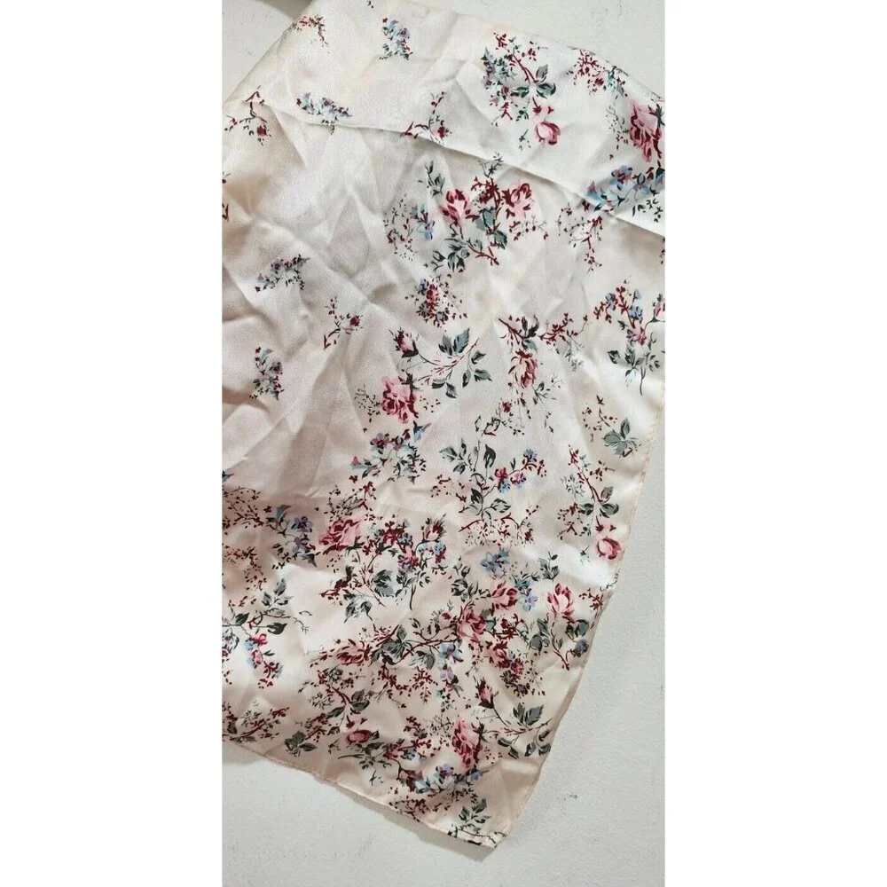 Women's Scarf Cream Red Floral Spring Scarf 27